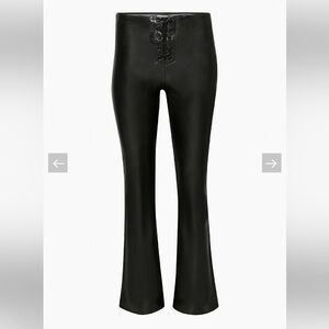 Aritzia Wilfred Elementary Pant lace up vegan leather black bottom pants